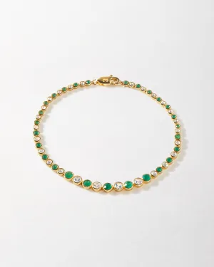 Serena Tennis Green & White Bracelet