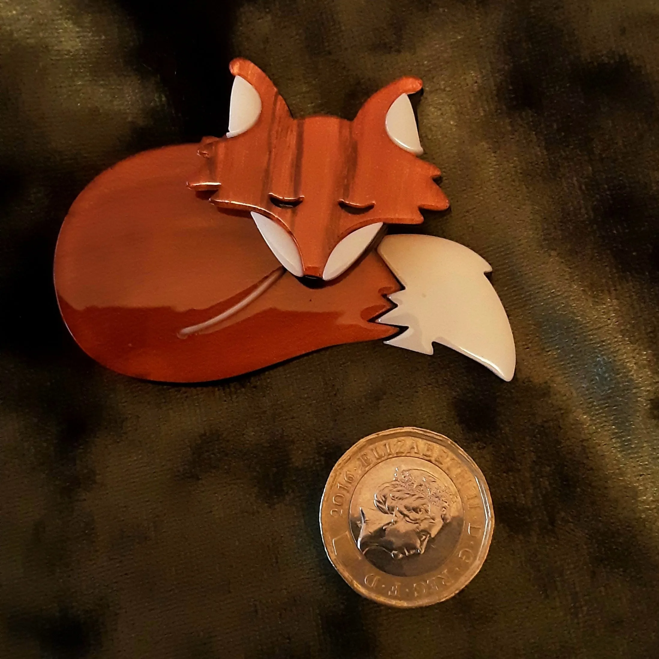 Sleeping Fox Brooch