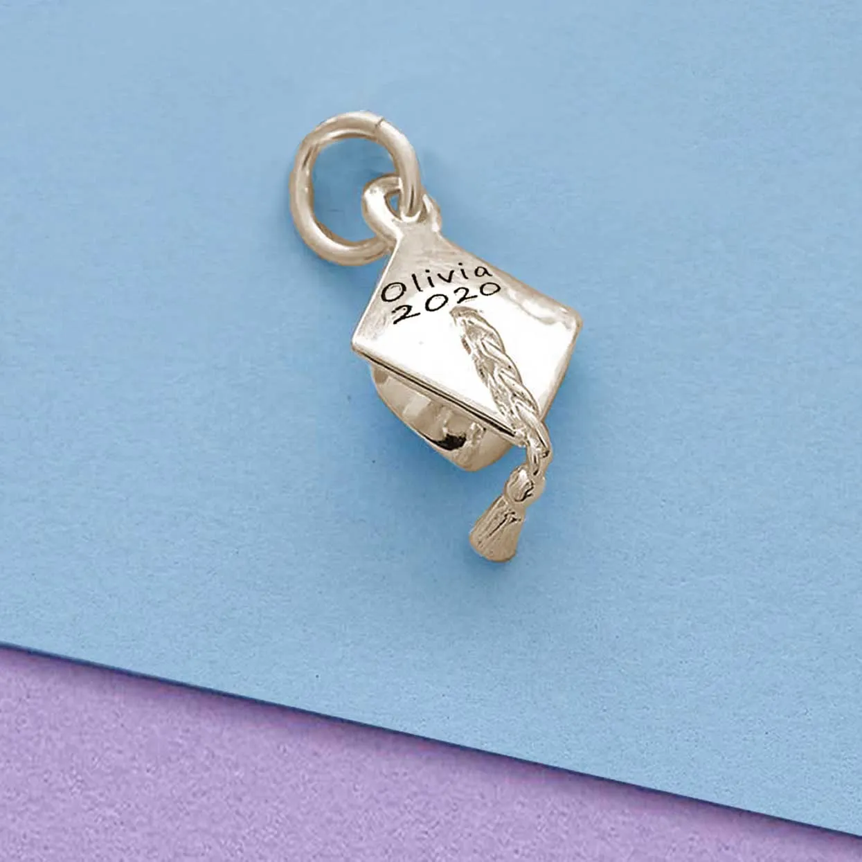 Solid Gold Mortar Board Graduation Cap Charm