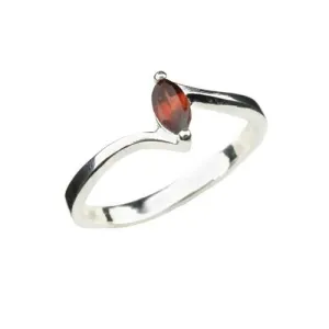 Solitaire Garnet Ring in Sterling Silver