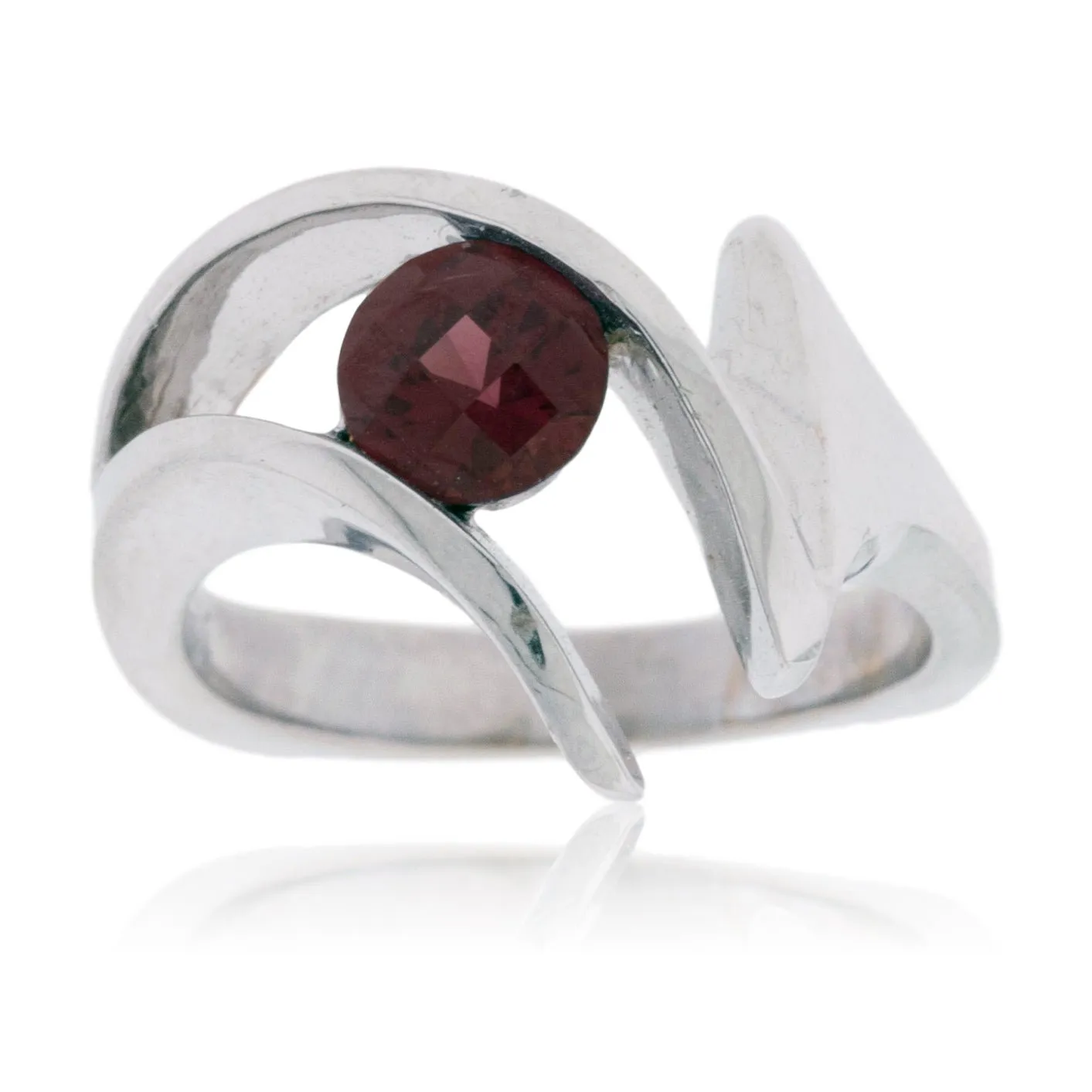 Solitaire Garnet Ring