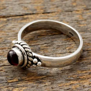 Sterling Silver and Garnet Ring - Scarlet Mystery | NOVICA