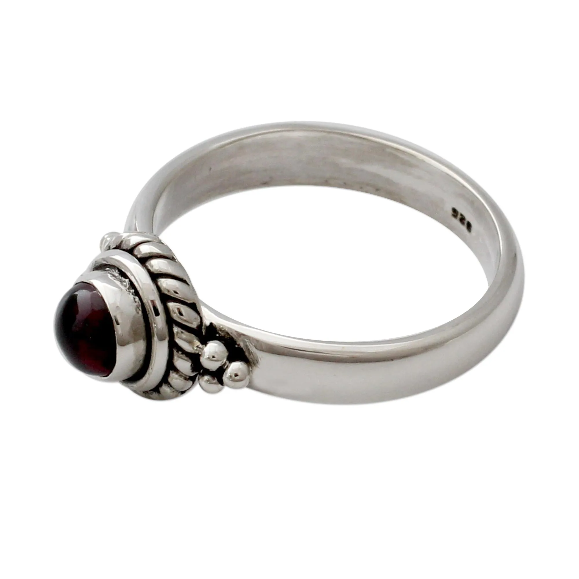 Sterling Silver and Garnet Ring - Scarlet Mystery | NOVICA