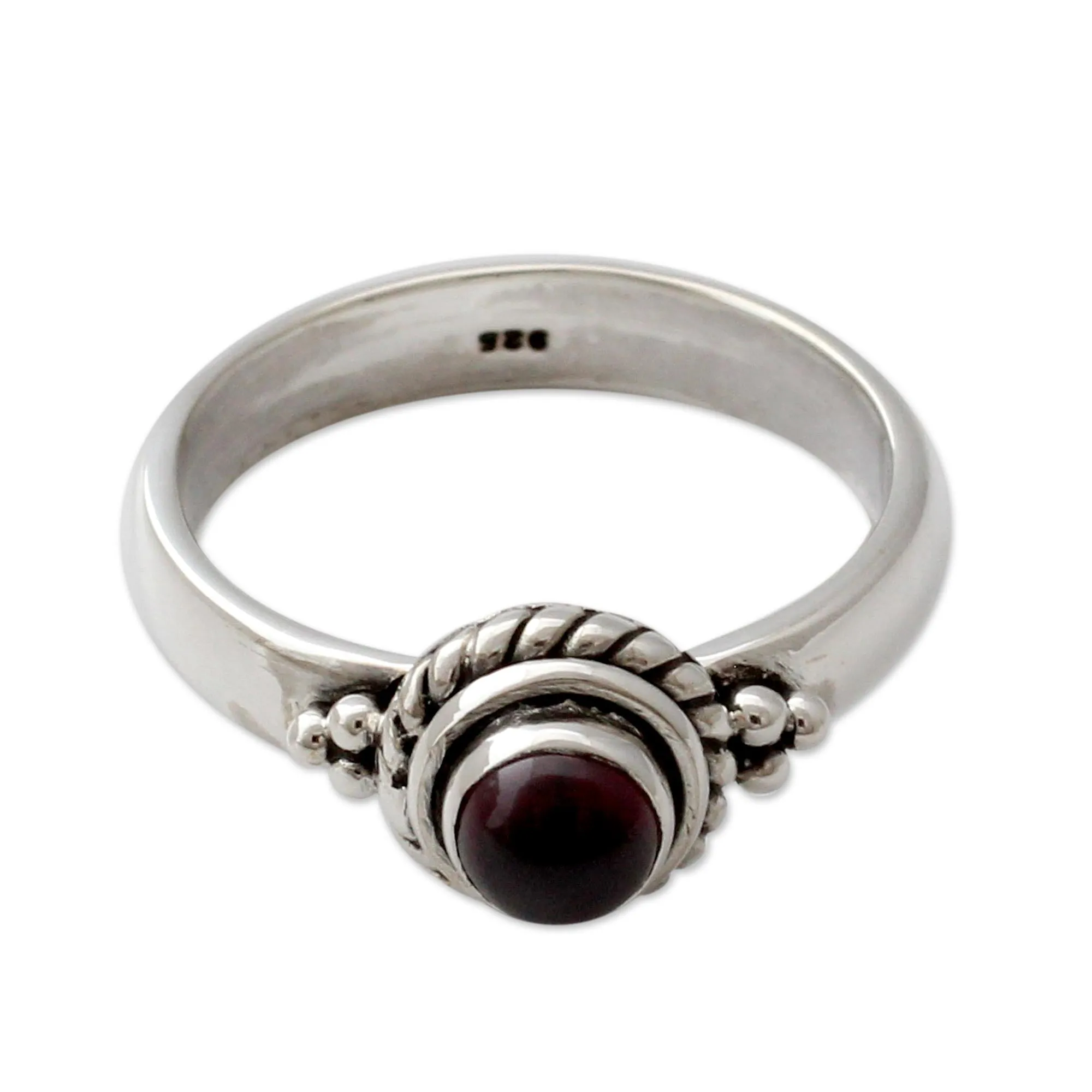 Sterling Silver and Garnet Ring - Scarlet Mystery | NOVICA