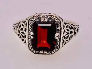 Sterling Silver Garnet Ring