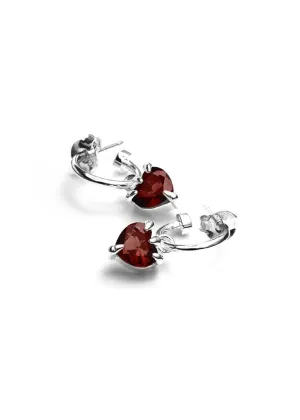 STOLEN GIRLFRIENDS CLUB TALON GARNET HEART SLEEPER EARRINGS JWL23728 GARNET