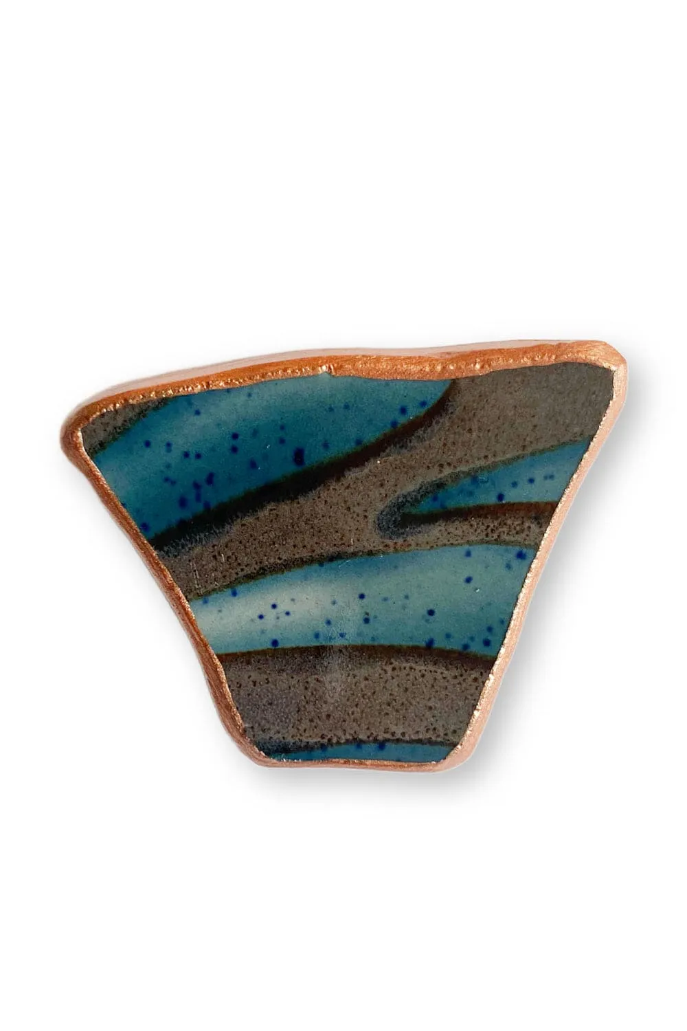 Striated Recycled China Brooch