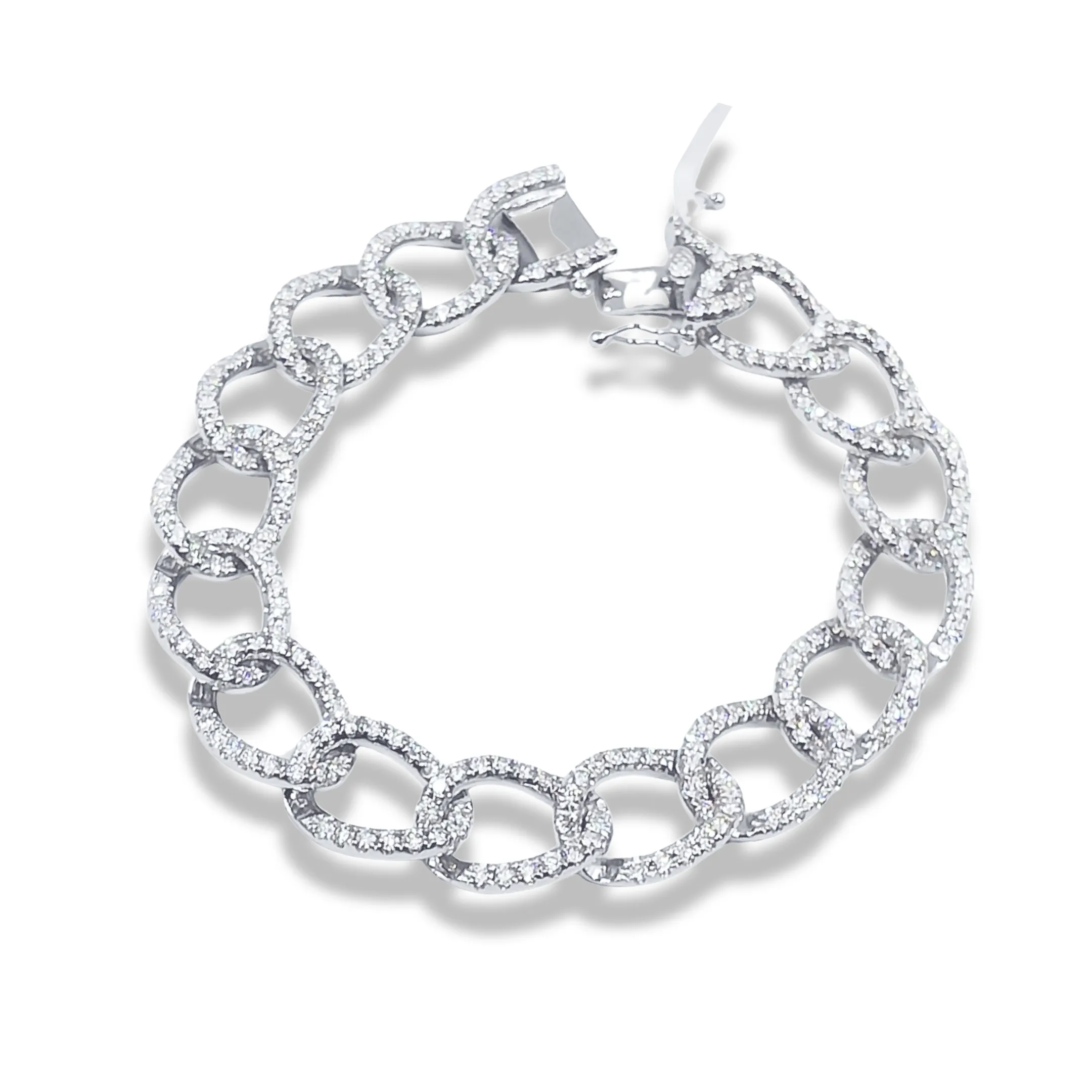 Studded Chain Diamond Bracelet 14kt