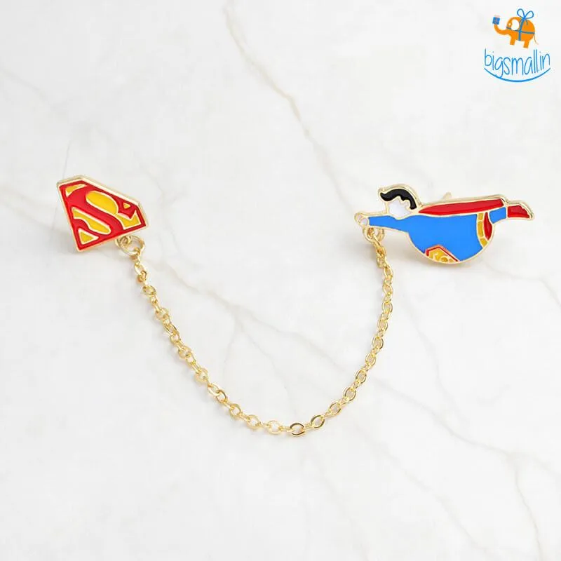 Superhero Chain Brooch Pin