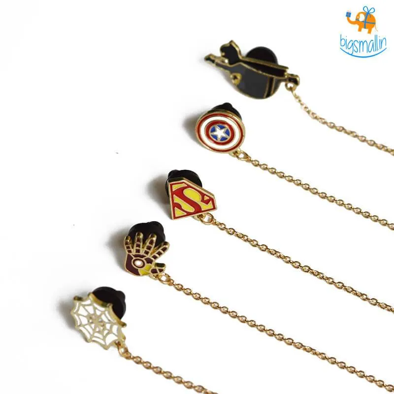 Superhero Chain Brooch Pin