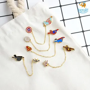 Superhero Chain Brooch Pin