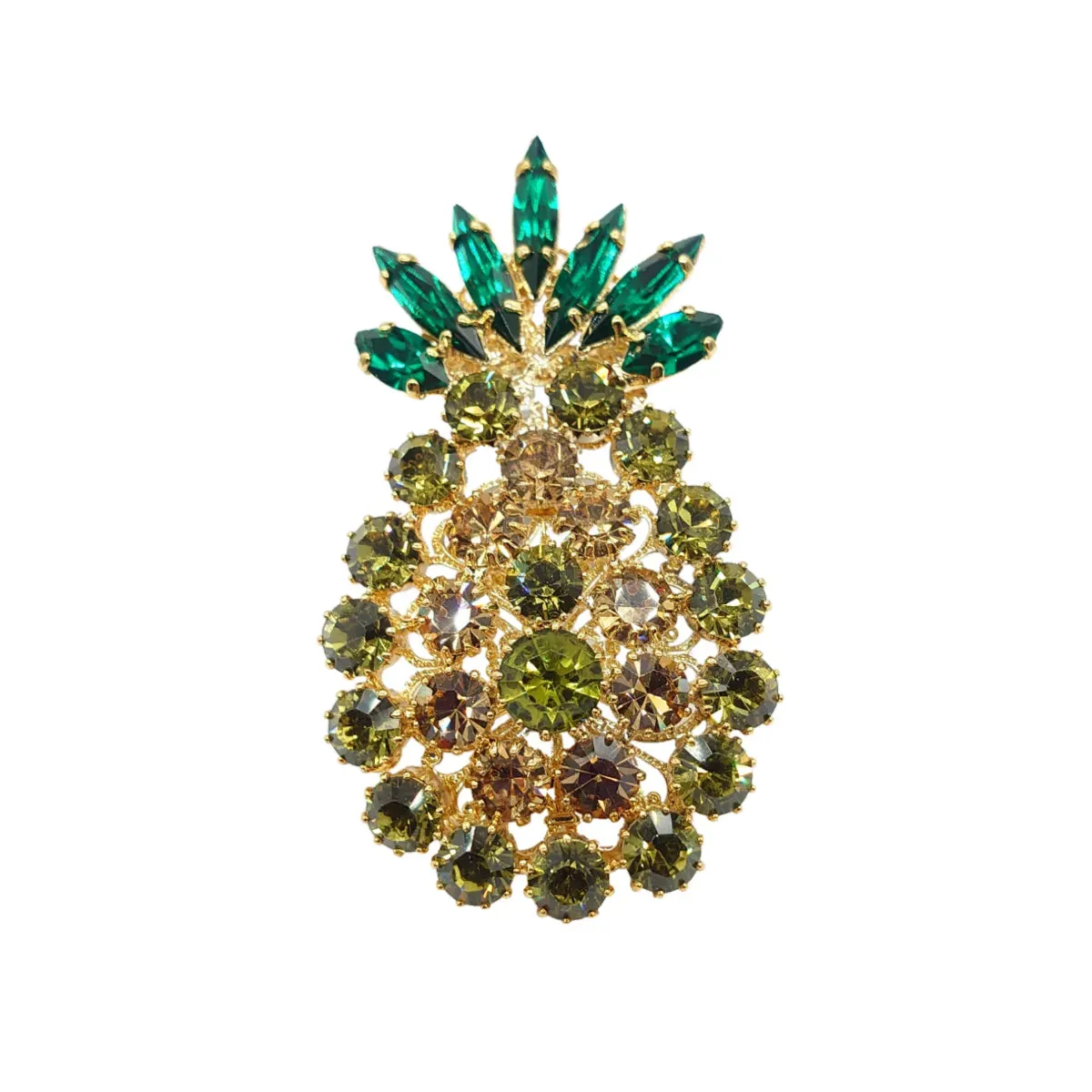 Swarovski Crystals Pineapple Lapel Brooch