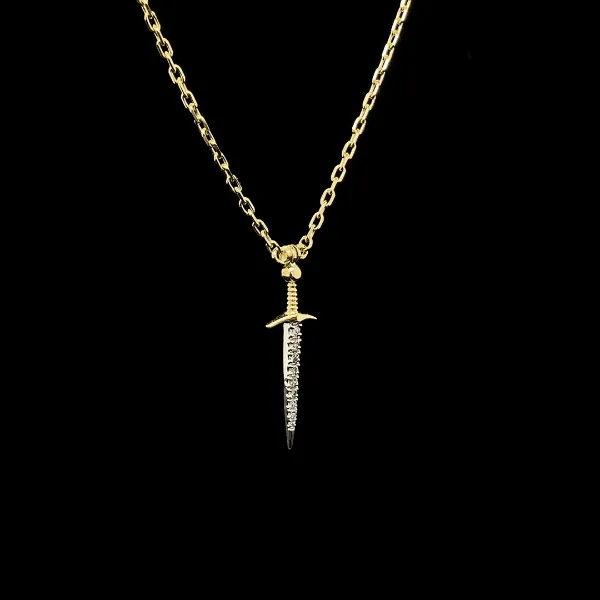 Sword Round Diamond Pendant