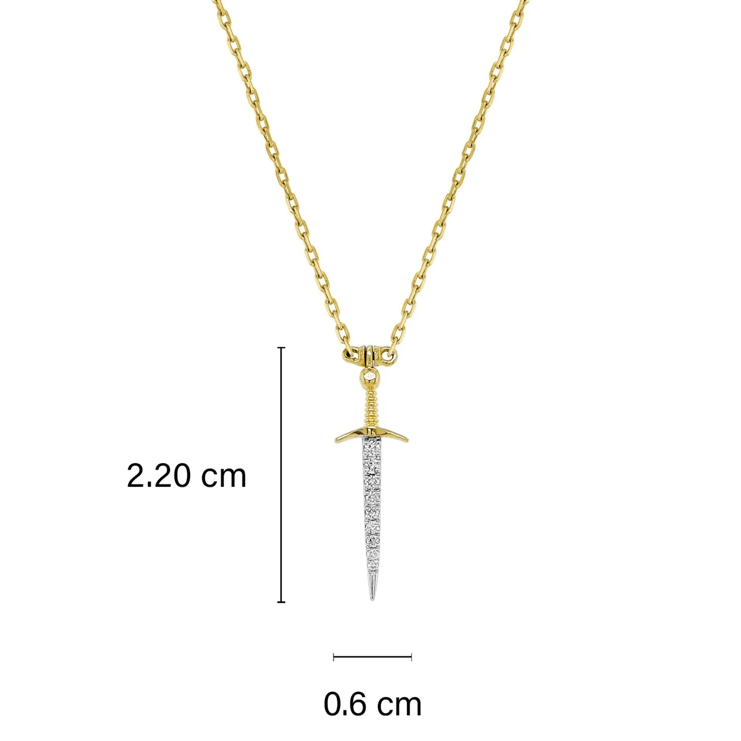 Sword Round Diamond Pendant