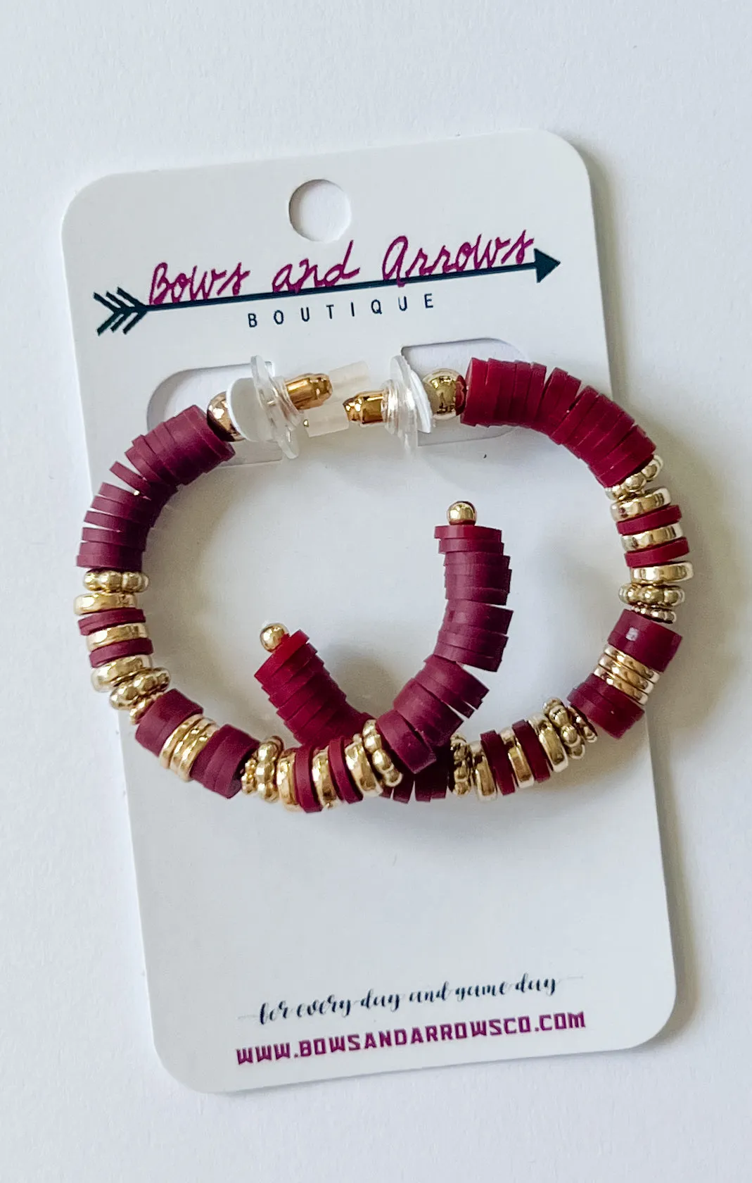 The Garnet & Gold Disk Hoops