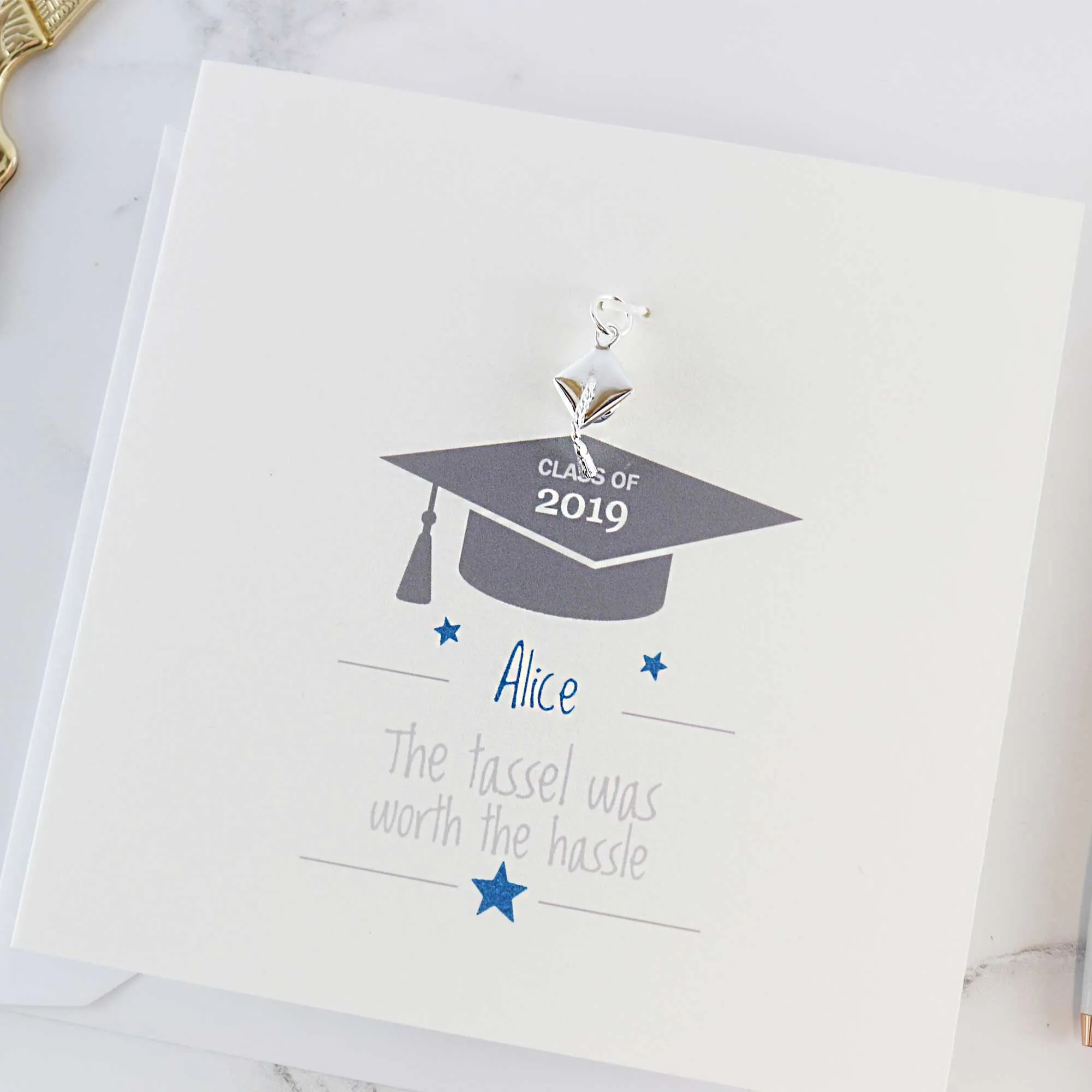 The Tassle Was Worth The Hassle Personalised Graduation Charm Gift Card