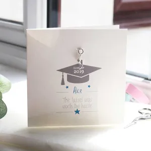 The Tassle Was Worth The Hassle Personalised Graduation Charm Gift Card