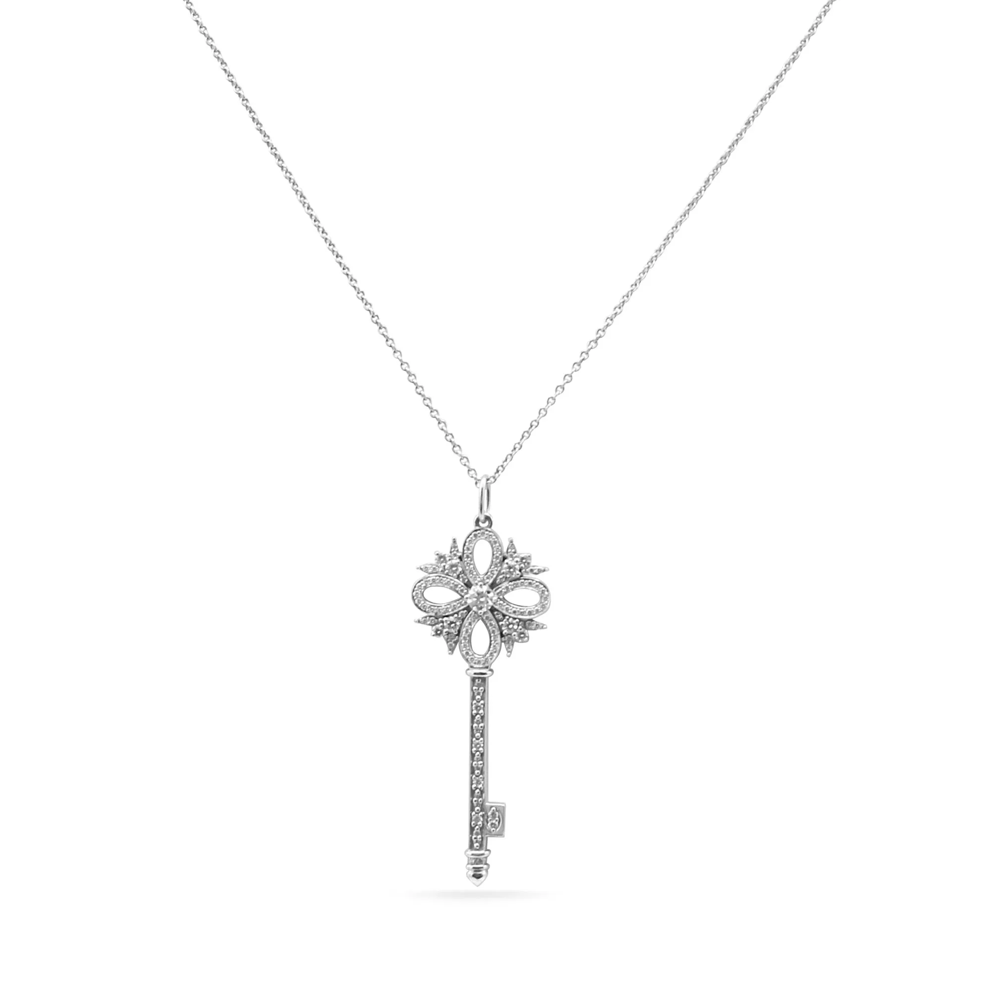 Tiffany & Co. Victoria Diamond Key Pendant On Necklace