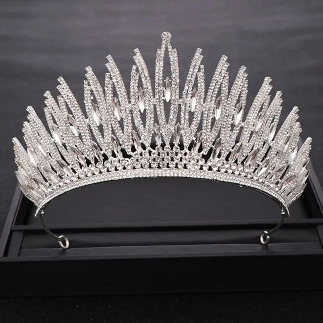 Your Majesty Rhinestone Crystal Gold or Silver Wedding Crown-Bridal Tiara-Hair Jewelry