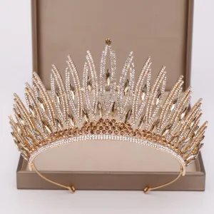 Your Majesty Rhinestone Crystal Gold or Silver Wedding Crown-Bridal Tiara-Hair Jewelry